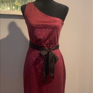 Burgundy sequin dress